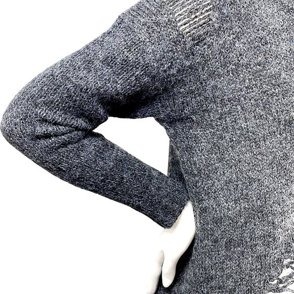 1804 Coin High Low Crew Neck Wool Blend S Grunge Sweater With Styled Holes/Runs - Picture 16 of 16
